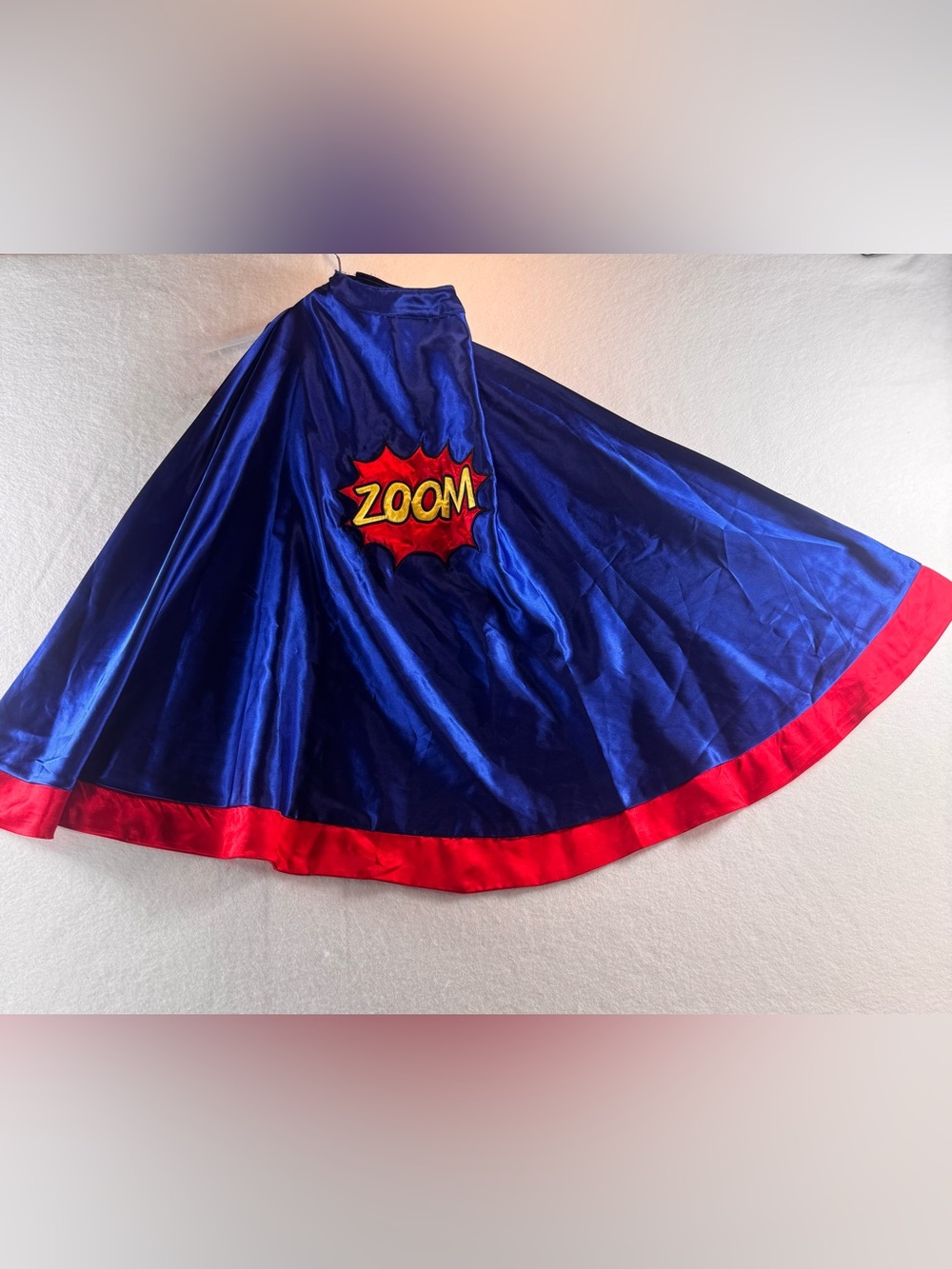 Superhero Costume Cape Blue Red ZOOM One Size 27”
